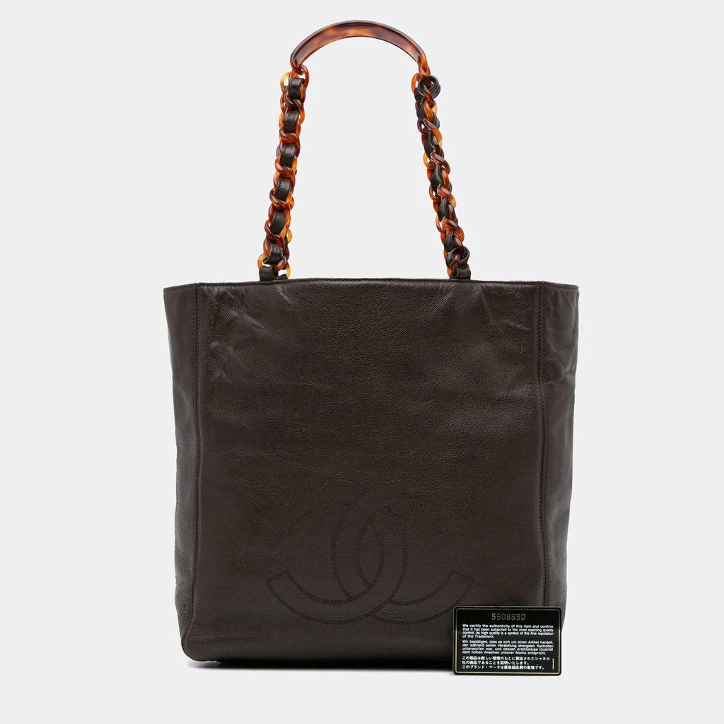 Chanel Chanel Brown Tone Caviar Leather CC Tote Bag 13