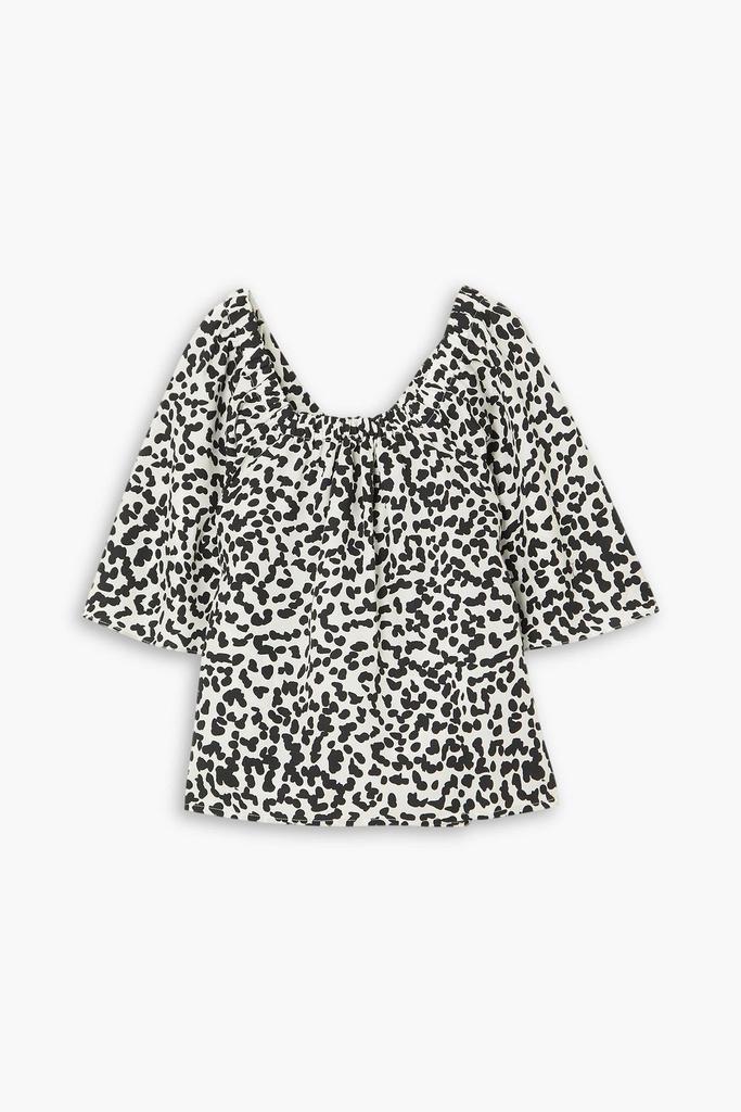 MOTHER OF PEARL Etta gathered printed TENCEL™ Lyocell blouse