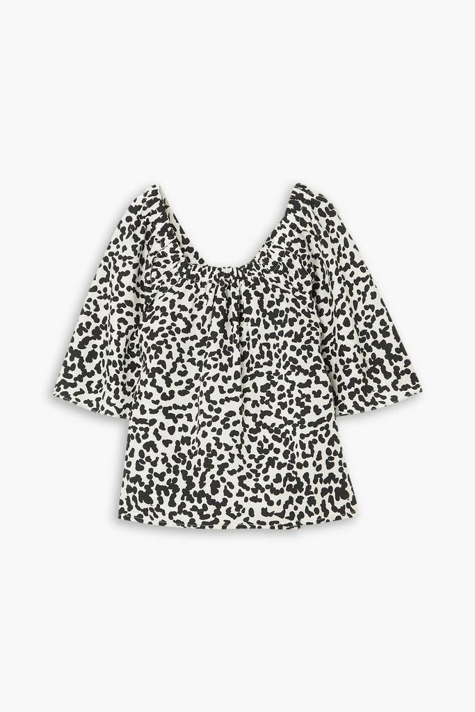 MOTHER OF PEARL Etta gathered printed TENCEL™ Lyocell blouse 1