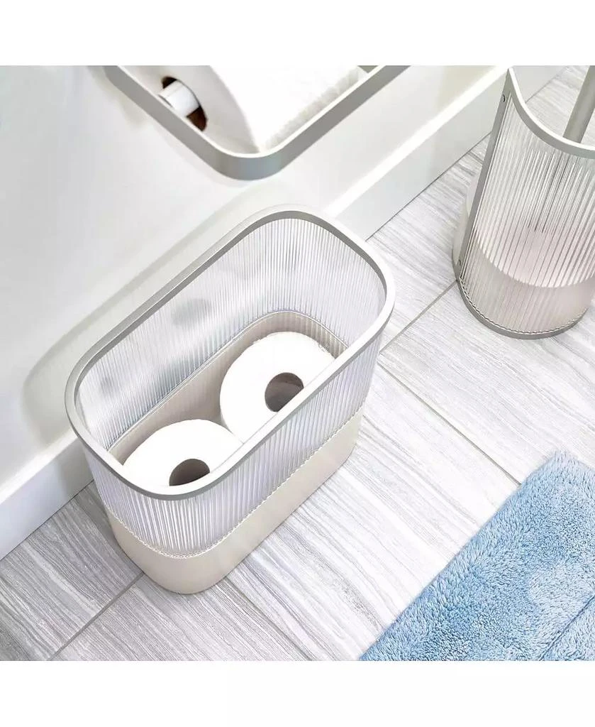 iDesign Plastic Bathroom Trash Can with Storage for Toiler Paper - Clear/Satin 7