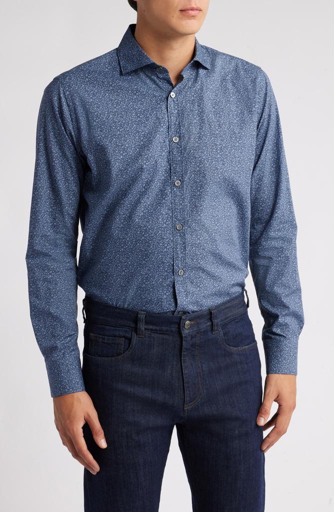 Canali Regular Fit Floral Button-Up Shirt