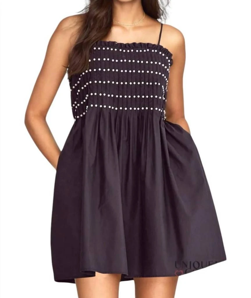 denim black overall dress Girl's Aria Denim Overall Jumper Dress - FINAL SALE main image 1