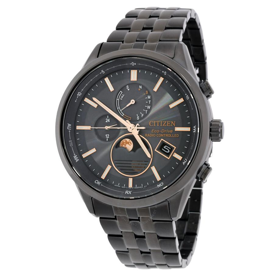 Citizen Eco-Drive Radio-Controlled Moon Phase Grey Dial Men's Watch BY1037-51H