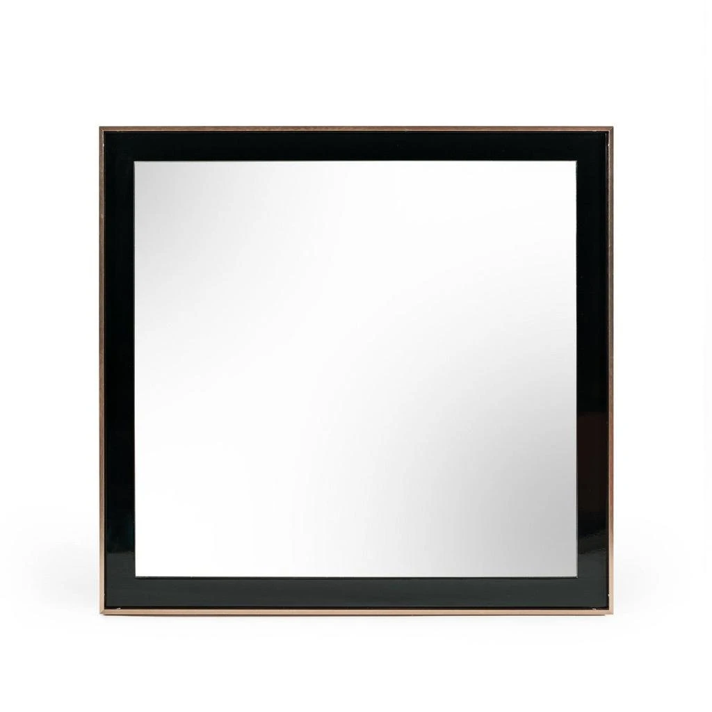 Hivvago 39" Rose Gold and Black Wood and Metal Framed Accent Mirror 2