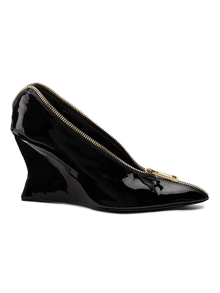Balmain 95MM Patent Leather Zip Wedge Pumps 1