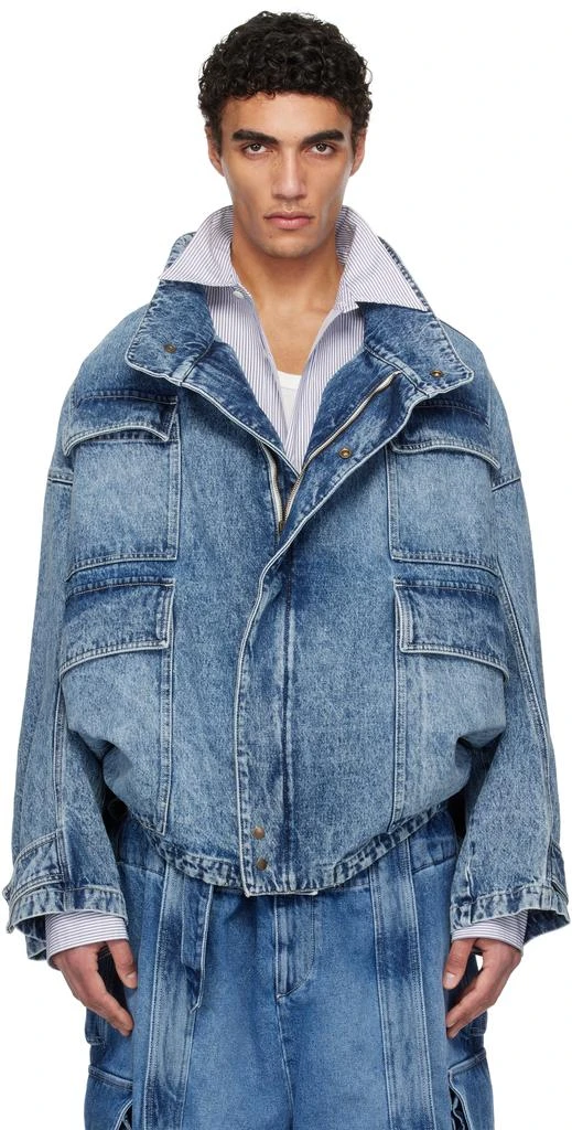 Hed Mayner Blue Flap Pocket Denim Jacket 1