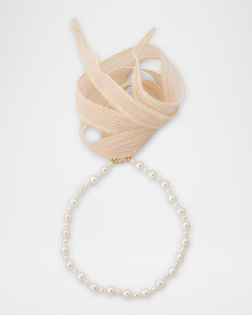 Mizuki 14K Yellow Gold and Silk Choker Necklace with 4-6mm Freshwater Pearls
