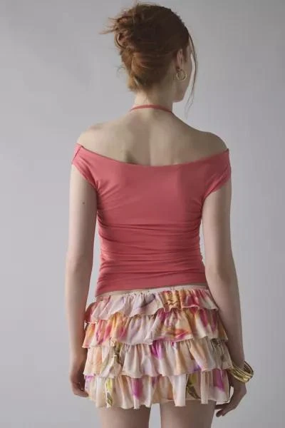 Urban Outfitters UO Marni Short Sleeve Layered Twofer Crop Top 2