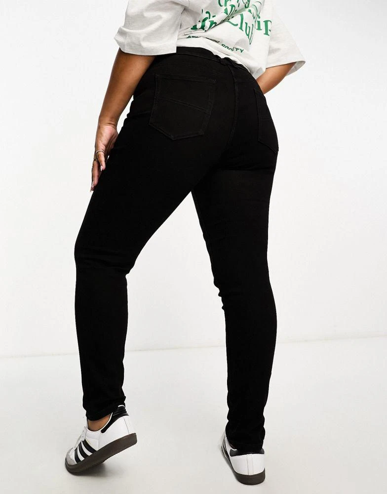 COLLUSION COLLUSION Plus high rise skinny jeans in black - BLACK 2