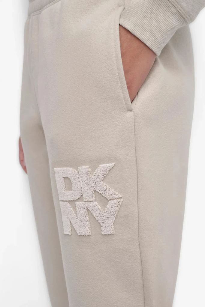 DKNY STACKED VELVET PLUSH EMBROIDERY LOGO HIGH WAIST 4