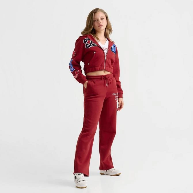 True Religion Women's True Religion Varsity Fleece Wide Leg Jogger Pants 2