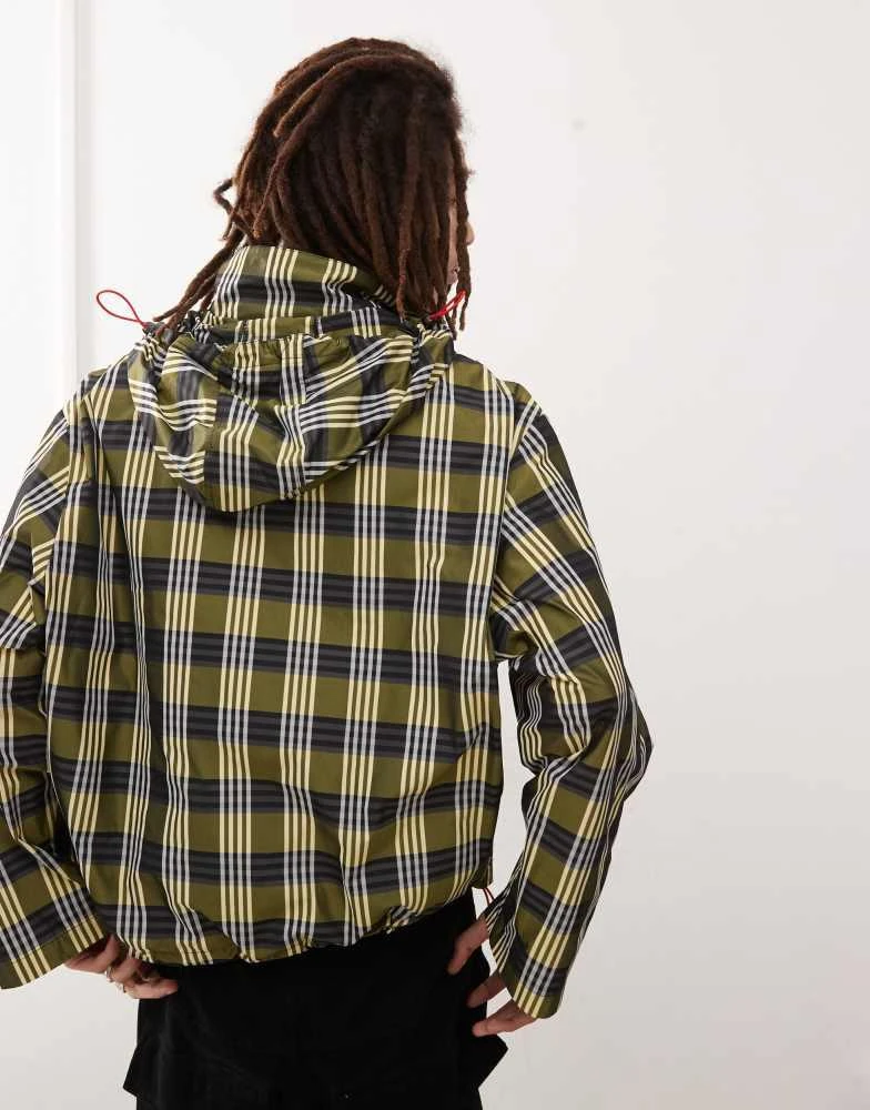 COLLUSION COLLUSION overhead checked jacket in yellow 3