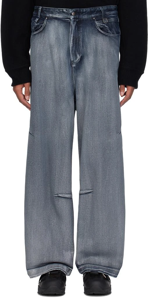Wooyoungmi Navy Painted Jeans 1