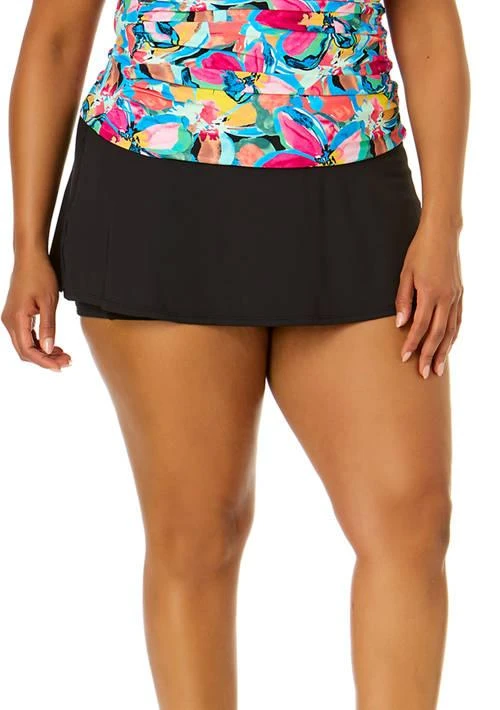 Anne Cole Cole Plus Size Solid High Waisted Swim Skort 1