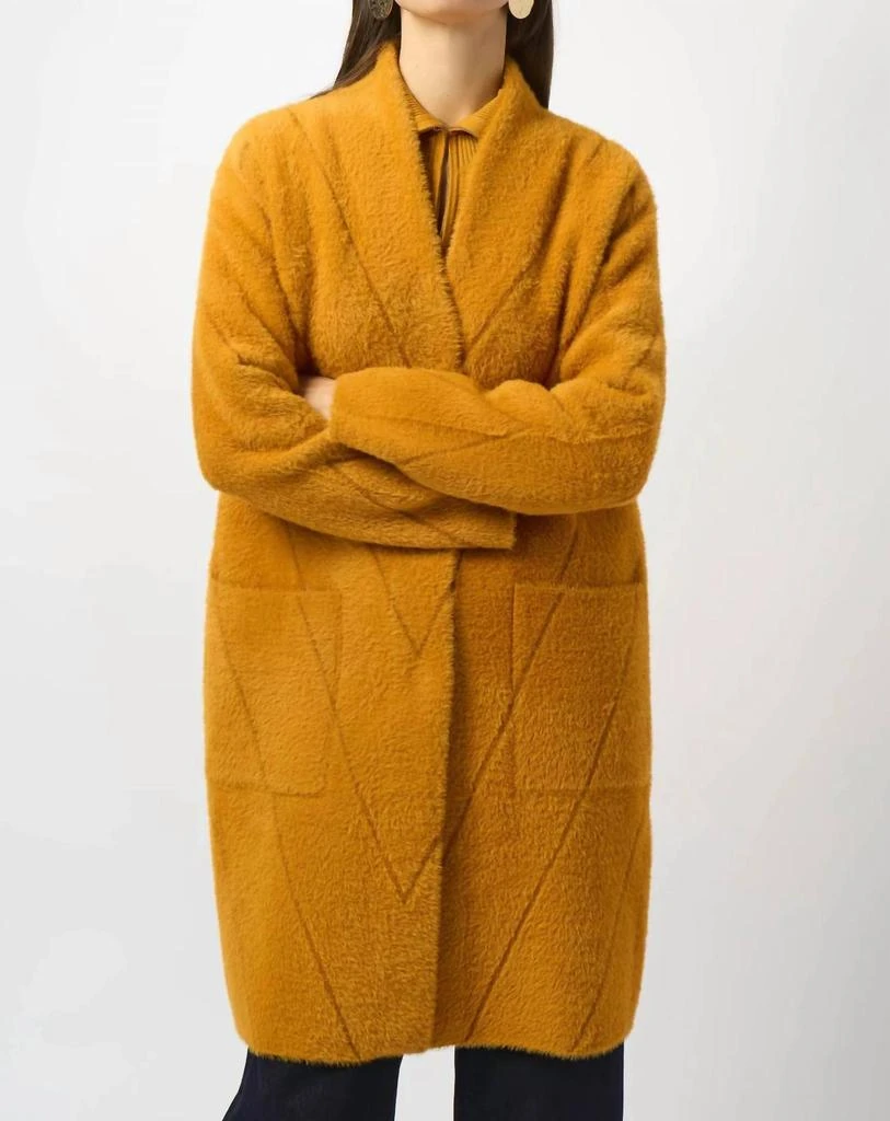 JOSEPH RIBKOFF Joseph Ribkoff - Feather Yarn Sweater Knit Coat