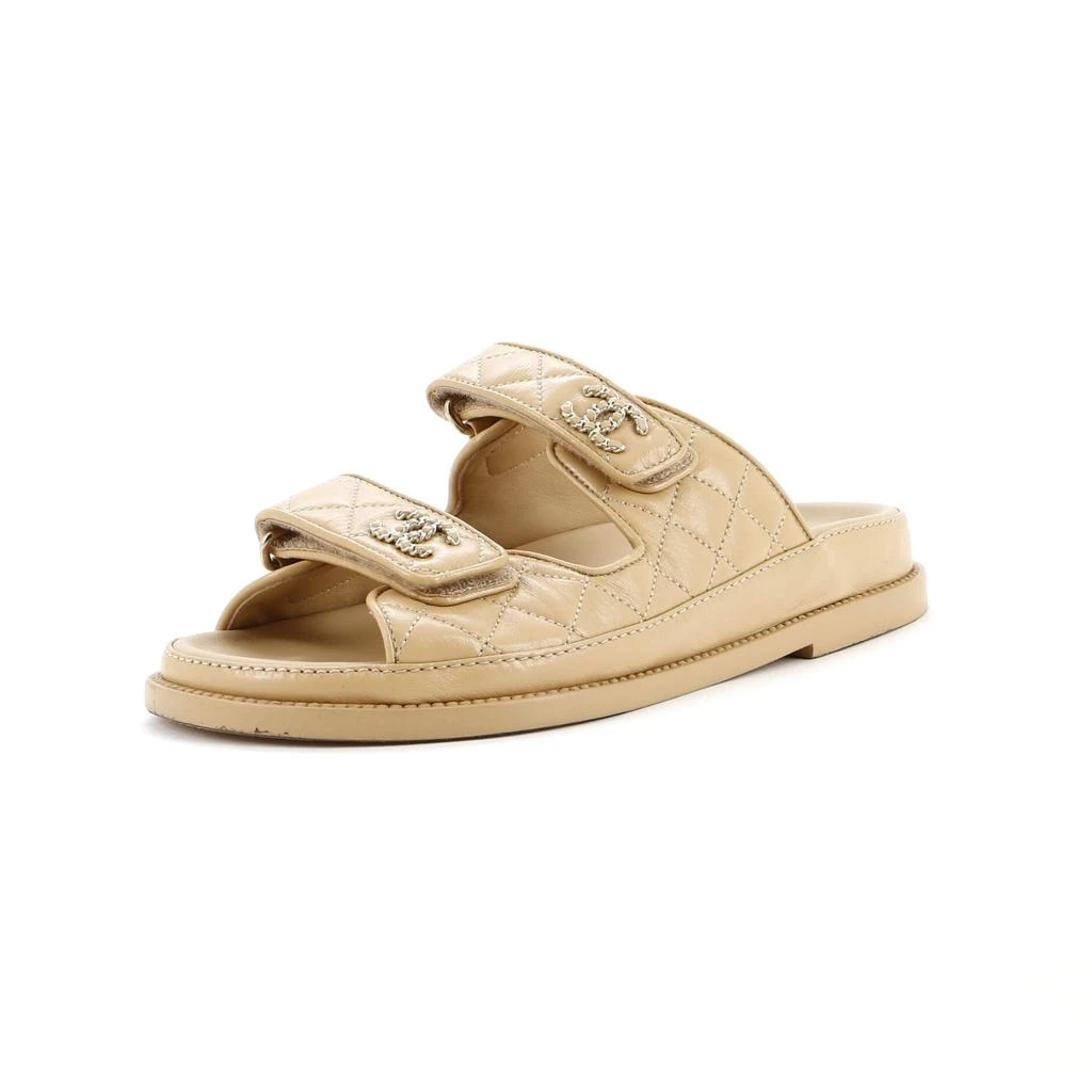 Chanel Women's Velcro Dad Sandals Quilted Leather 1