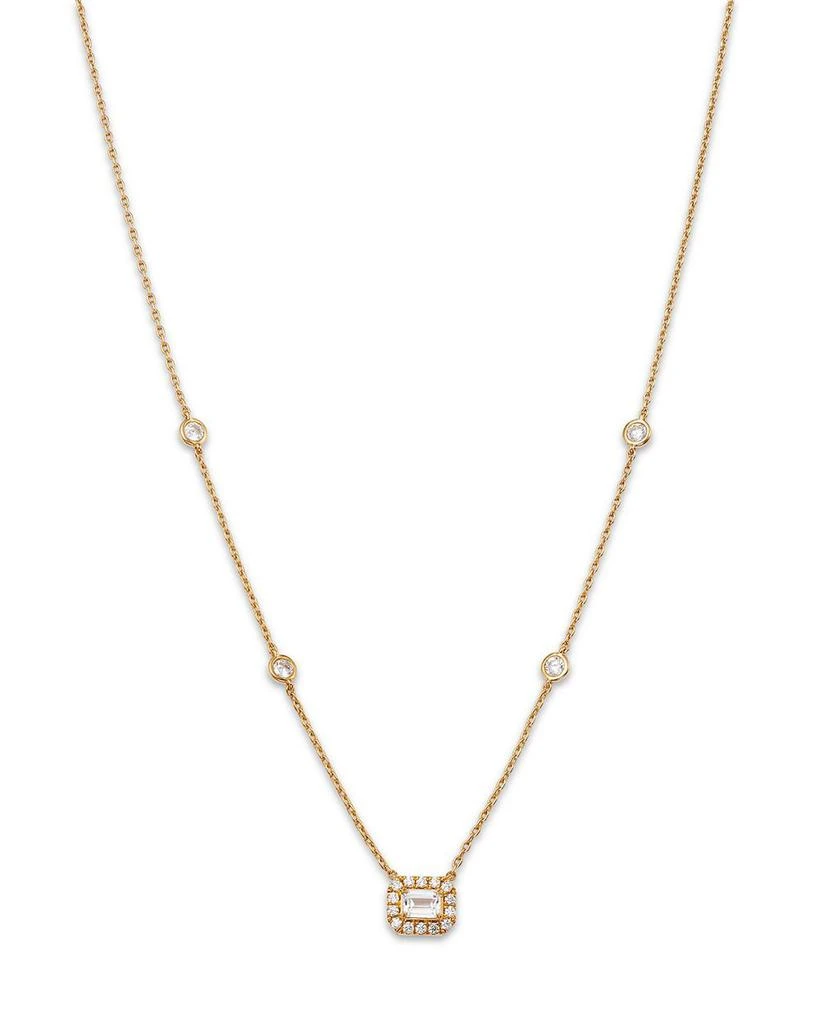 Bloomingdale's Fine Collection Diamond Emerald Cut Halo Pendant Necklace in 14K Yellow Gold, 0.60 ct. t.w. 2