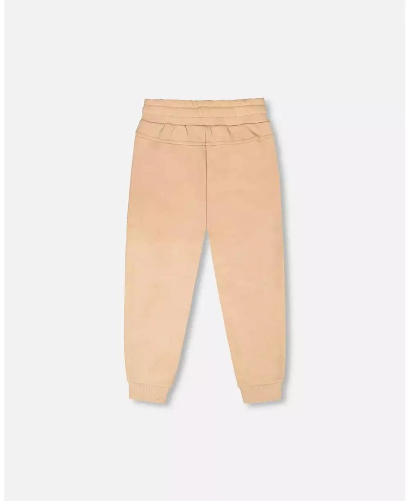 Deux par Deux Toddler Boys French Terry Sweatpants with Cross Seams Beige 3