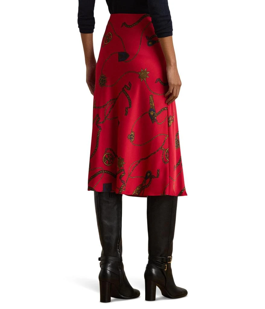 Ralph Lauren Belting-Print Satin Charmeuse Midi Skirt 2