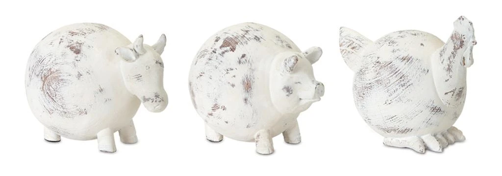 Hivvago Weathered Stone Farm Animal Figurine (Set of 3)