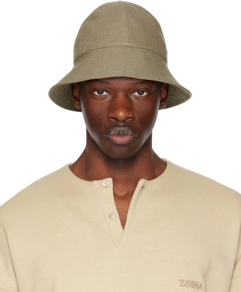 Zegna Taupe Oasi Lino Bucket Hat 1