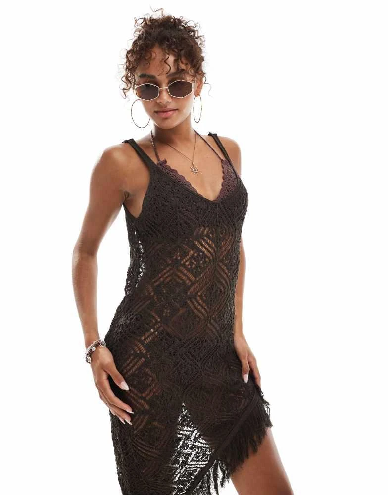 Miss Selfridge Miss Selfridge knitted crochet asym fringed beach midi dress - Dresses & Skirts - BeyondStyle Miss Selfridge Miss Selfridge knitted crochet asym fringed beach midi dress - Dresses & Skirts - BeyondStyle