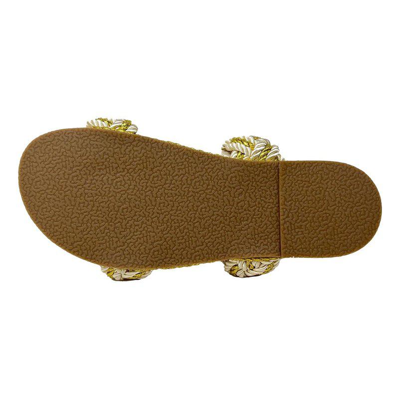 Yosi Samra Michelle Braided Sandal In Gold