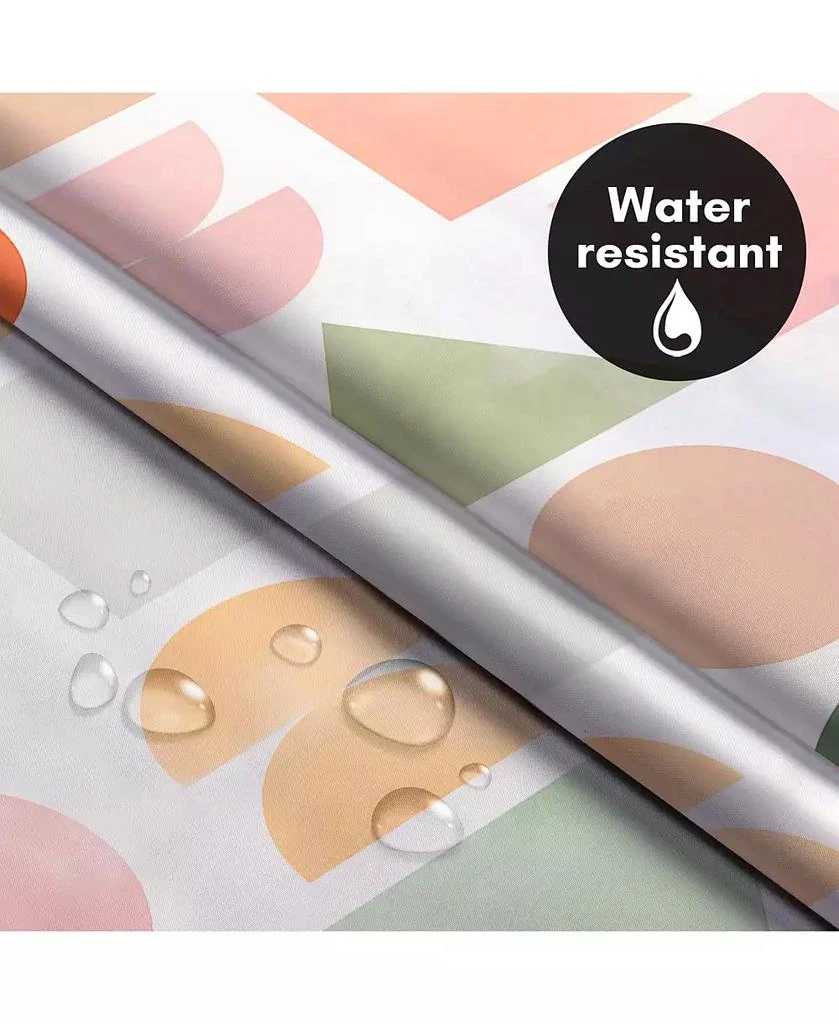 Americanflat 72x75 Hookless Shower Curtain - Abstract Orange Green Shower Curtain with Sheer Panel, Snap-In Liner, and Grommets - 100% Polyester 8