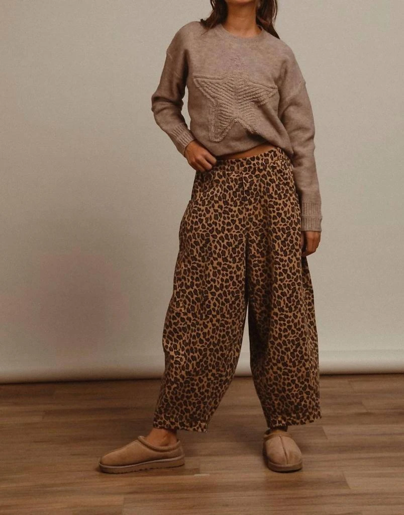 BiBi Bibi - Lorraine Washed Leopard Denim Mid RIse Barrel Pants 2