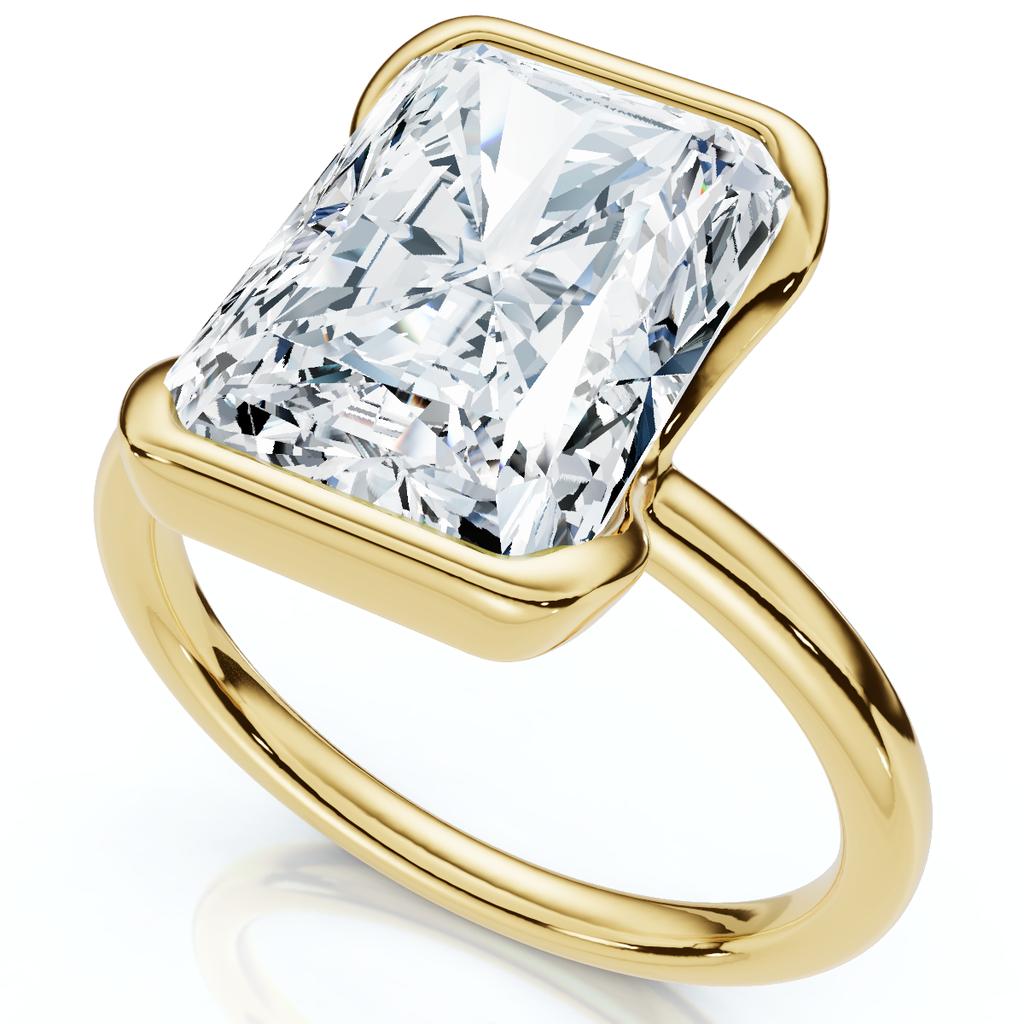 Pompeii3 Certified 4Ct Radiant Solitaire Diamond Engagement Ring 14k Gold or Pt Lab Grown
