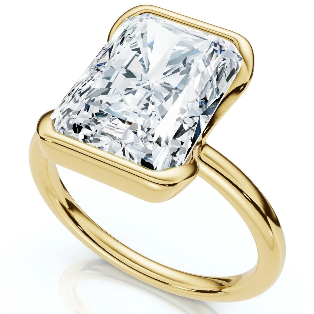 Pompeii3 Certified 4Ct Radiant Solitaire Diamond Engagement Ring 14k Gold or Pt Lab Grown 1