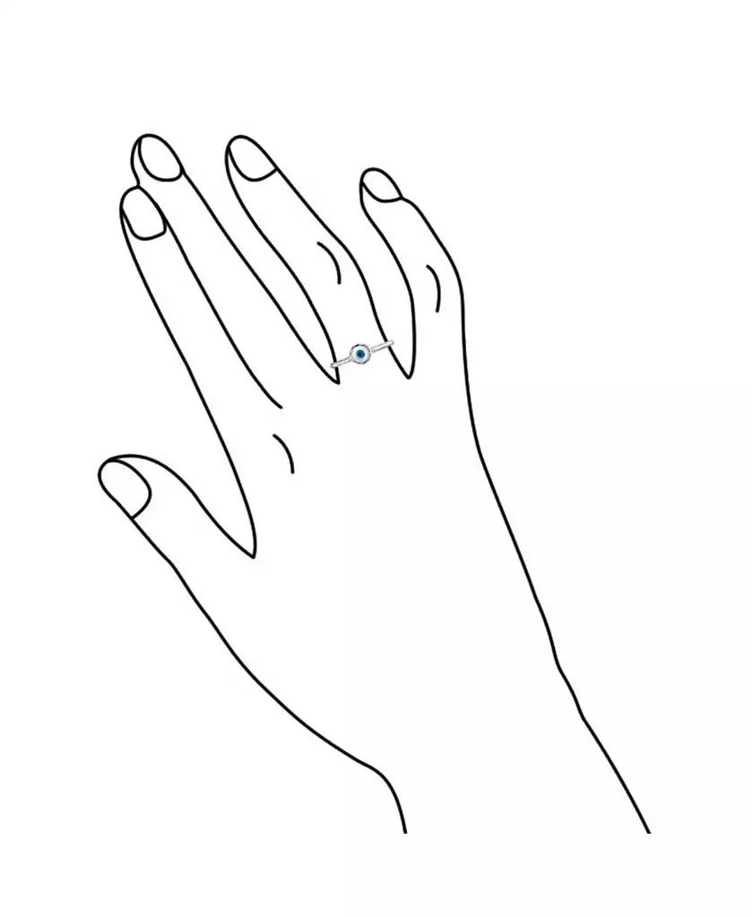 Bling Jewelry Minimalist Sterling Silver Ring with Evil Eye Design Stackable Midi Knuckle Band 2