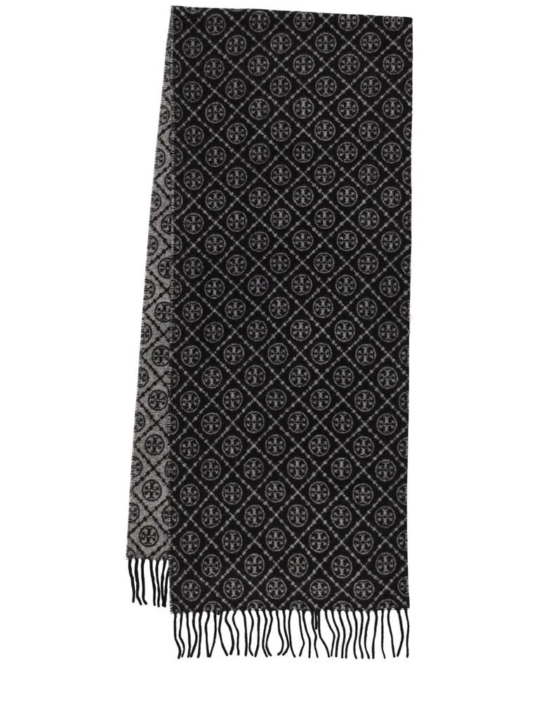 Tory Burch T Oblong Monogram Wool & Cashmere Scarf 1