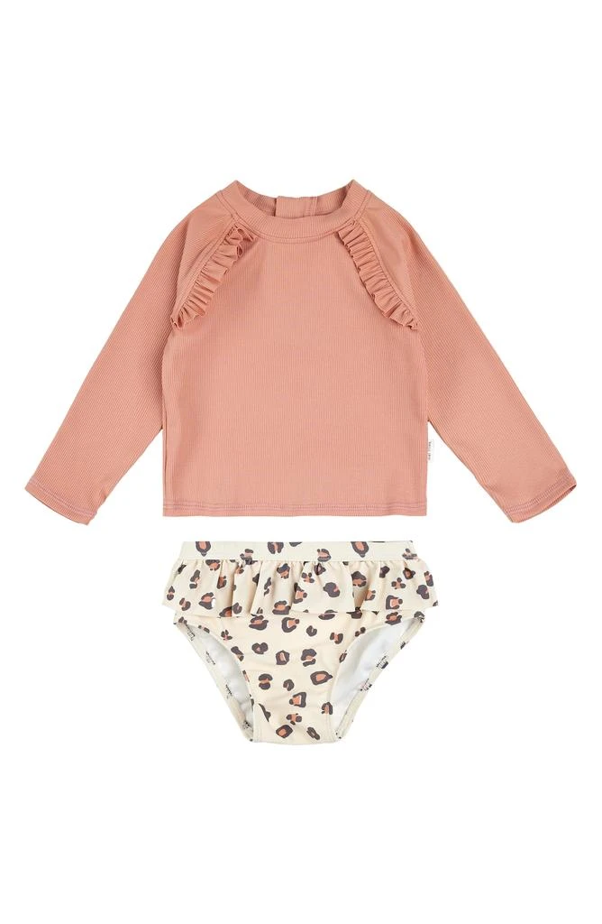 Petit Lem Rib Long Sleeve Two-Piece Rashguard Swimsuit 1