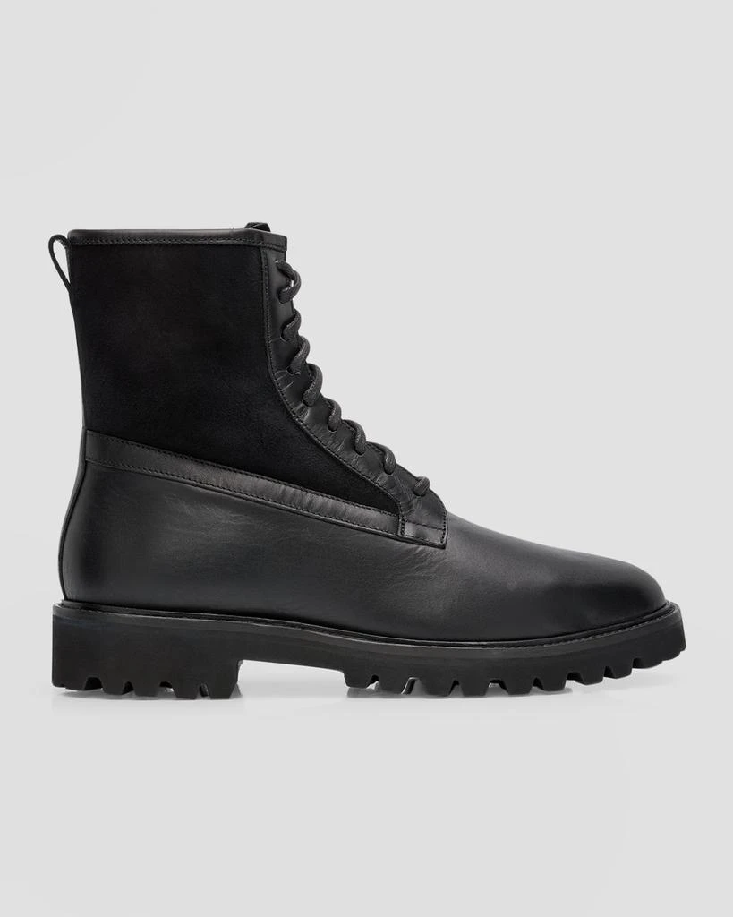 Aquatalia Men's Gitano Weatherproof Leather and Suede Lace-Up Boots 1