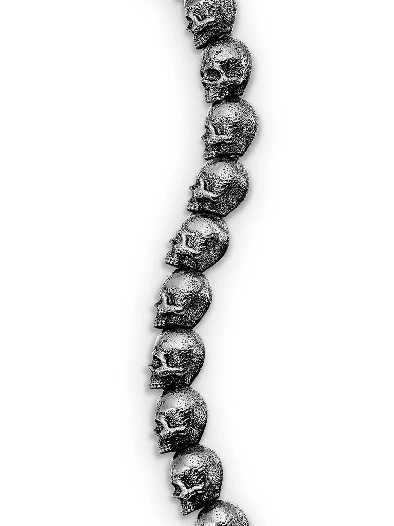 David Yurman Memento Mori Skull Bead Bracelet in Sterling Silver, 6mm 7
