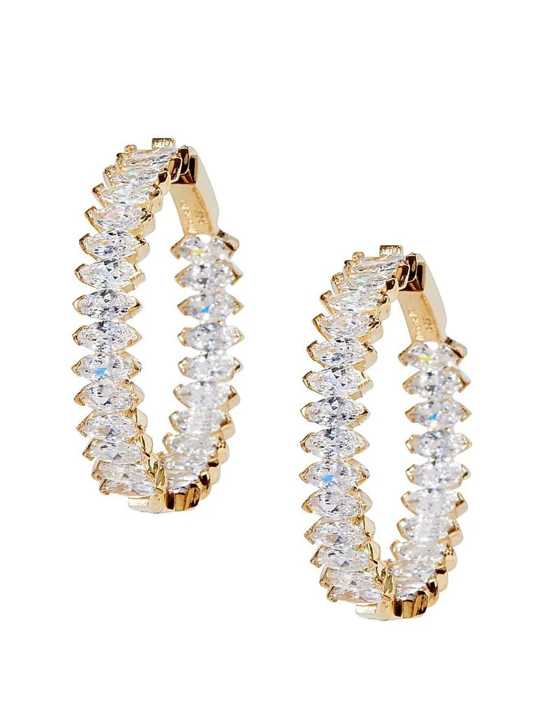 Nickho Rey Novelty 14K Gold-Vermeil 
Marquise-Cut Crystal Inside-Out Hoops