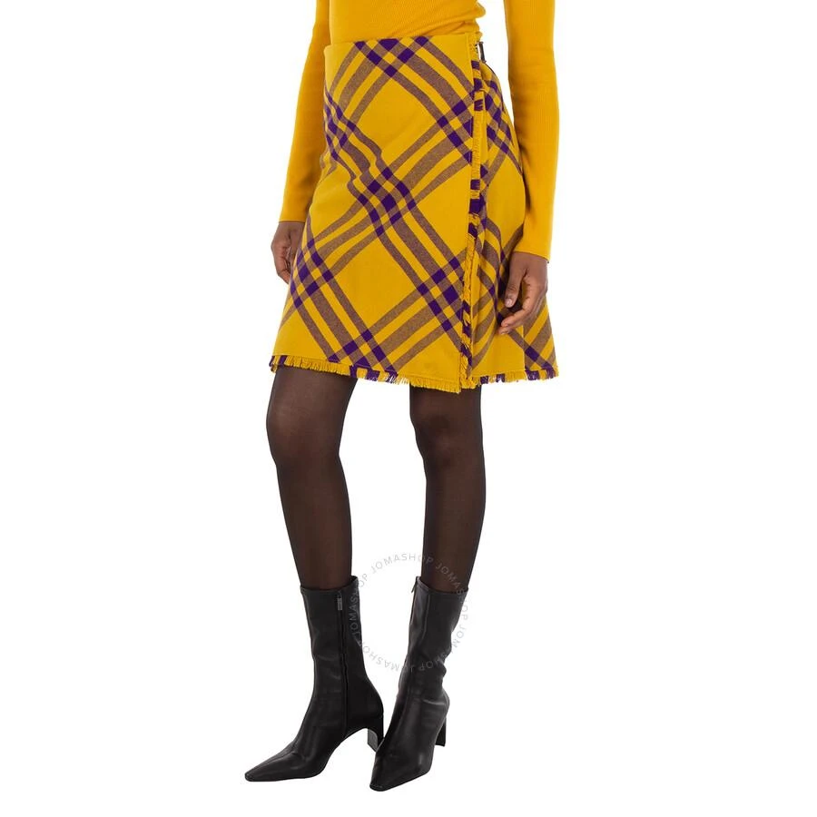 Burberry Check-Pattern Frayed Kilt 2