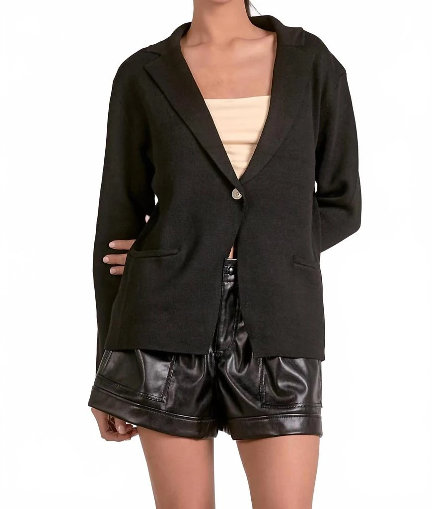 Elan Women's Sweater Blazer In Black