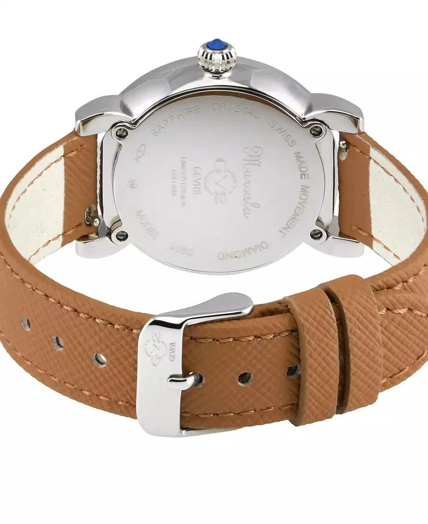 Gevril Women's Marsala Swiss Quartz Tan Faux Leather Watch 3