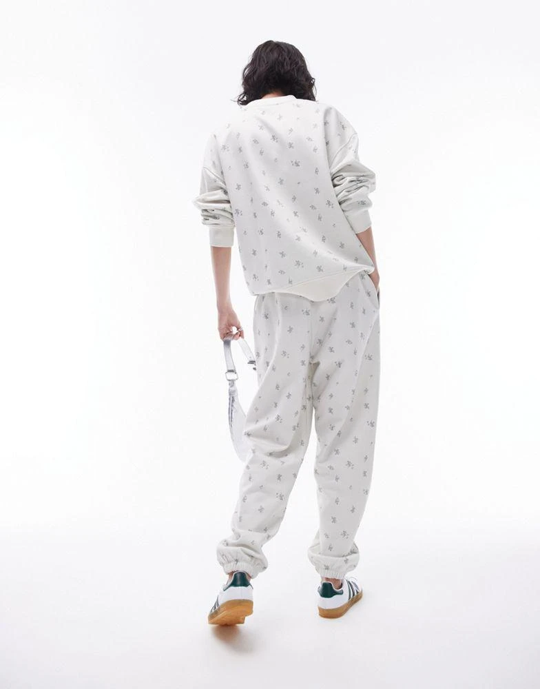 Topshop Topshop co ord lisboa floral print cuffed jogger in ecru 3
