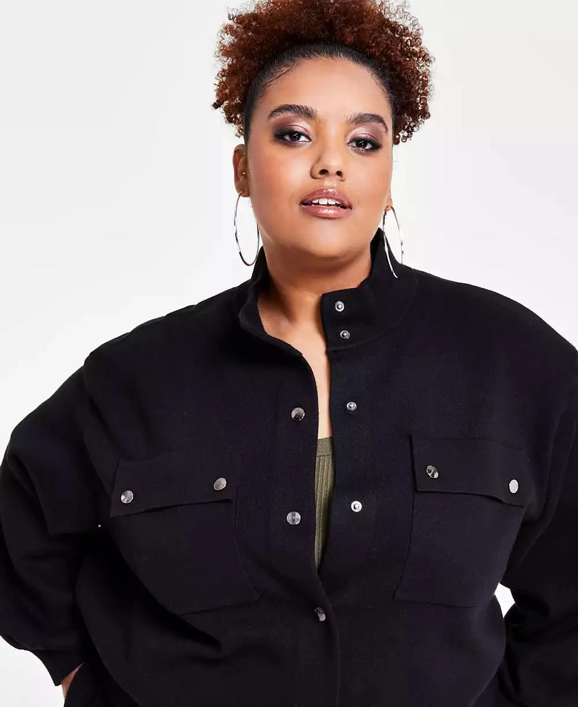Nina Parker Trendy Plus Size Camouflage Knit Jacket 3