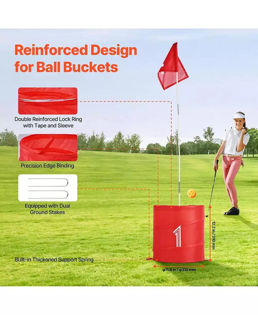 HONGGE Outdoor Golf Yard Game Set with Buckets Balls Flags and Storage Bag 7