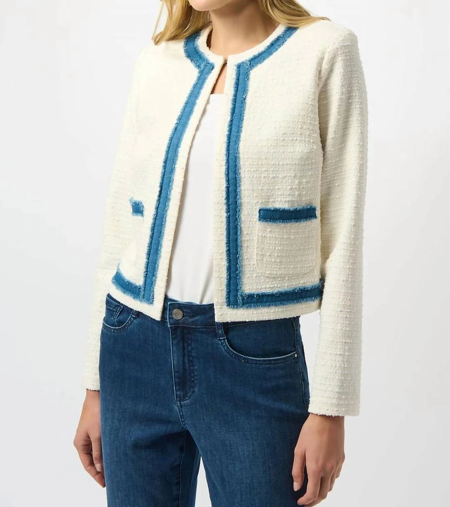 JOSEPH RIBKOFF Joseph Ribkoff - Denim Trim Textured Bouclé Jacket