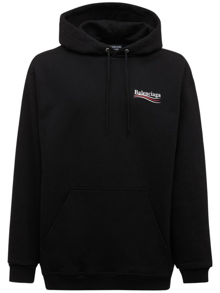 BALENCIAGA Political Logo Cotton Sweatshirt Hoodie