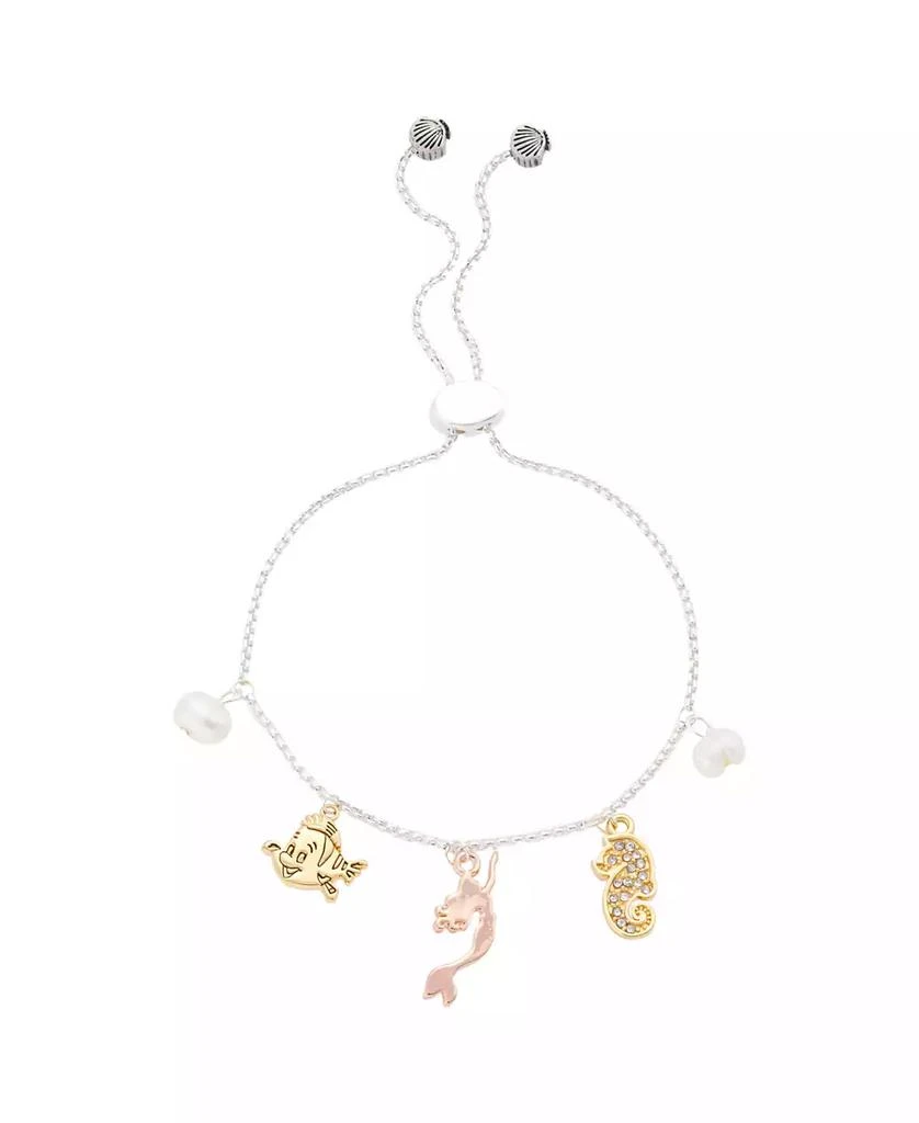 Disney Little Mermaid Cubic Zirconia and Mother of Pearl Charm Bolo Bracelet 4