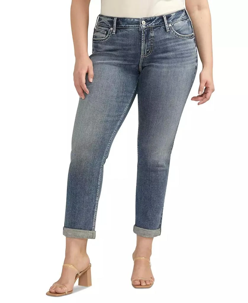 Silver Jeans Co. Trendy  Plus Size Girlfriend Mid-Rise Slim Jeans 1