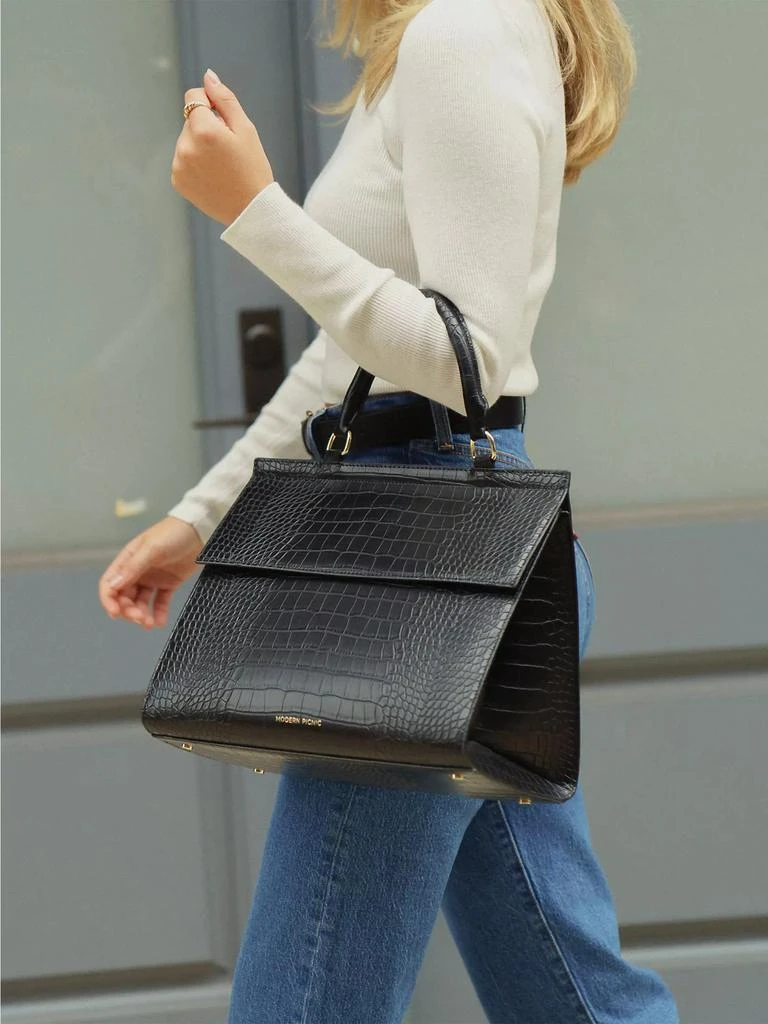 Modern Picnic The Large Luncher Crocodile-Embossed Vegan Leather Bag 2
