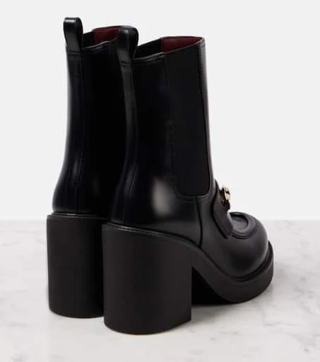 Gucci Horsebit leather platform ankle boots 2
