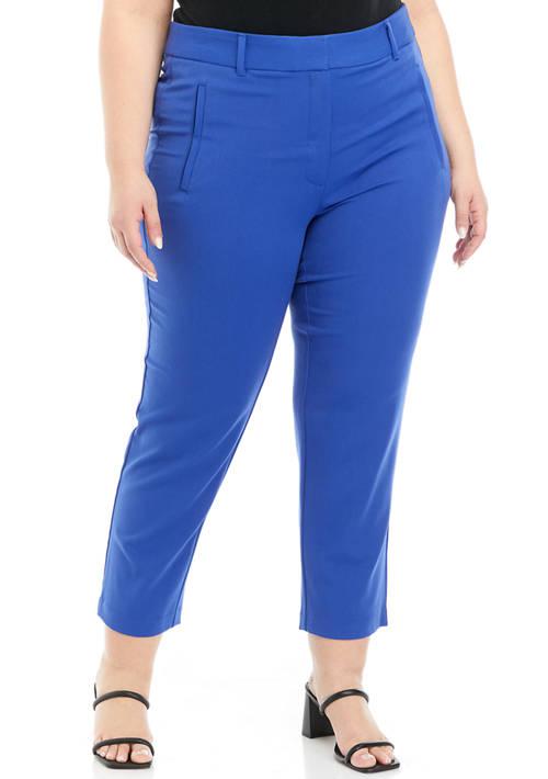 Rafaella Plus Size Gabardine Straight Leg Ankle Pants